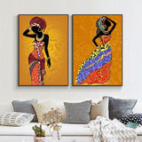 Black and Gold African Woman Art Canvas Painting AlansiHouse 
