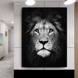 Black and White Wild Africa Lion Landscape Canvas Painting AlansiHouse 