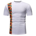 Black Patchwork African Dashiki T Shirt Men AlansiHouse YS02 white M 