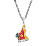 Cameroon Country Flag Pendant AlansiHouse Silver Color 60cm 