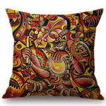 Colorful Abstract Africa Painting + Home Decorative Sofa Throw Pillow Case AlansiHouse 45x45cm No filling T81-4 