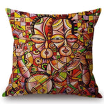 Colorful Abstract Africa Painting + Home Decorative Sofa Throw Pillow Case AlansiHouse 45x45cm No filling T81-5 