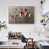 Colorful African Zebra Canvas Art Paintings AlansiHouse 