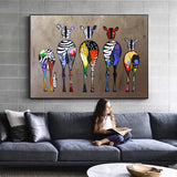 Colorful African Zebra Canvas Art Paintings AlansiHouse 