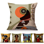 Colorful Fashion African Girl Cushion Covers AlansiHouse 