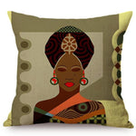 Colorful Fashion African Girl Cushion Covers AlansiHouse 45x45cm B 