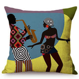 Colorful Fashion African Girl Cushion Covers AlansiHouse 45x45cm C 