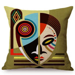 Colorful Fashion African Girl Cushion Covers AlansiHouse 45x45cm F 