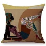 Colorful Fashion African Girl Cushion Covers AlansiHouse 45x45cm G 