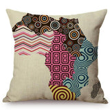 Colorful Fashion African Girl Cushion Covers AlansiHouse 45x45cm J 