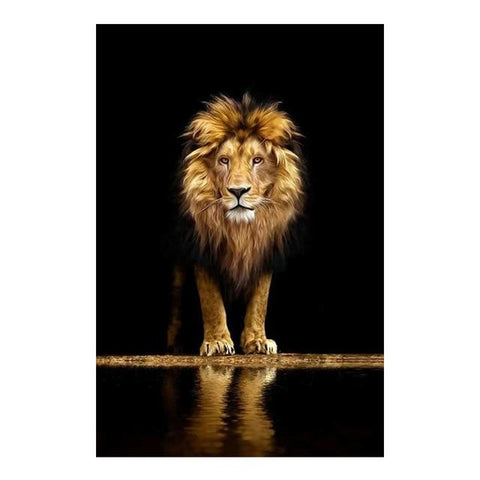 Contemporary African Lion Canvas Painting AlansiHouse 110x160cm Unframed DM809 