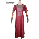 Couples Traditional African Clothing Sets AlansiHouse women red L 