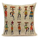 Dancing Lady Africa Geometric Pillow Covers AlansiHouse 450mm*450mm 13 