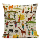 Dancing Lady Africa Geometric Pillow Covers AlansiHouse 450mm*450mm 14 