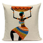 Dancing Lady Africa Geometric Pillow Covers AlansiHouse 450mm*450mm 3 