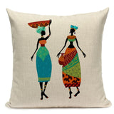 Dancing Lady Africa Geometric Pillow Covers AlansiHouse 450mm*450mm 4 