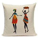 Dancing Lady Africa Geometric Pillow Covers AlansiHouse 450mm*450mm 5 