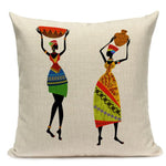 Dancing Lady Africa Geometric Pillow Covers AlansiHouse 450mm*450mm 6 