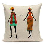 Dancing Lady Africa Geometric Pillow Covers AlansiHouse 450mm*450mm 7 
