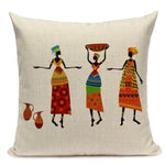 Dancing Lady Africa Geometric Pillow Covers AlansiHouse 450mm*450mm 8 