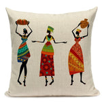 Dancing Lady Africa Geometric Pillow Covers AlansiHouse 450mm*450mm 9 