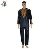 Dashiki Mens Top Pant Set AlansiHouse Black L United States