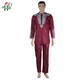 Dashiki Mens Top Pant Set AlansiHouse Red L United States