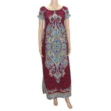 Dashikiage 100% Cotton Vintage Dashiki Long Dress with Petal Sleeve AlansiHouse Krose One Size 