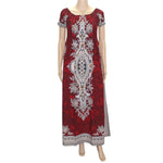 Dashikiage 100% Cotton Vintage Dashiki Long Dress with Petal Sleeve AlansiHouse xkongred One Size 