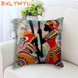 Decorative Cushion Covers of Africa Paintings AlansiHouse 450mm*450mm 2 as picture 