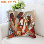 Decorative Cushion Covers of Africa Paintings AlansiHouse 450mm*450mm 4 as picture 