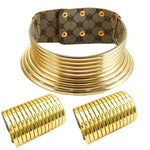 Egyptian-Style Gold Jewelry Sets AlansiHouse Pattern gold sets 40cm 