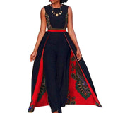 Elegant African Dashiki Design Sleeveless Romper Jumpsuit for Women AlansiHouse 1 XL 