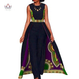 Elegant African Dashiki Design Sleeveless Romper Jumpsuit for Women AlansiHouse 10 XL 