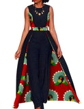 Elegant African Dashiki Design Sleeveless Romper Jumpsuit for Women AlansiHouse 18 XL 
