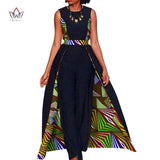 Elegant African Dashiki Design Sleeveless Romper Jumpsuit for Women AlansiHouse 19 XL 