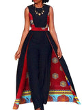 Elegant African Dashiki Design Sleeveless Romper Jumpsuit for Women AlansiHouse 2 XL 