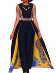 Elegant African Dashiki Design Sleeveless Romper Jumpsuit for Women AlansiHouse 3 XL 