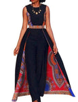 Elegant African Dashiki Design Sleeveless Romper Jumpsuit for Women AlansiHouse 