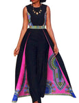 Elegant African Dashiki Design Sleeveless Romper Jumpsuit for Women AlansiHouse 5 XL 