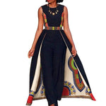 Elegant African Dashiki Design Sleeveless Romper Jumpsuit for Women AlansiHouse 