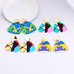 Ethnic Colorful Wooden Earrings AlansiHouse 