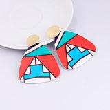 Ethnic Colorful Wooden Earrings AlansiHouse C4 