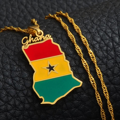 Ghana Country Map Pendant AlansiHouse 