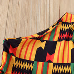 Girls African Kente Off-Shoulder Dress AlansiHouse 