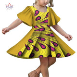 Girls Short Sleeve Dress with African Print Design AlansiHouse 1 XS 