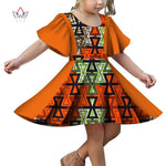 Girls Short Sleeve Dress with African Print Design AlansiHouse 15 XS 