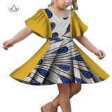 Girls Short Sleeve Dress with African Print Design AlansiHouse 2 XS 