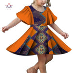 Girls Short Sleeve Dress with African Print Design AlansiHouse 6 XS 