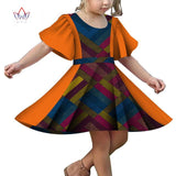 Girls Short Sleeve Dress with African Print Design AlansiHouse 8 XS 